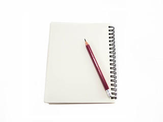 Blank notebook with pencil