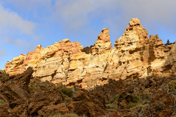 Lavafelswand am Teide