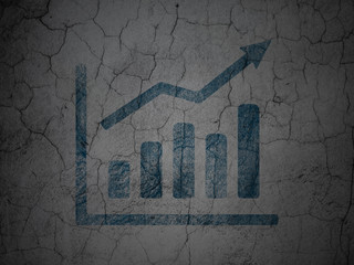 Marketing concept: Growth Graph on grunge wall background