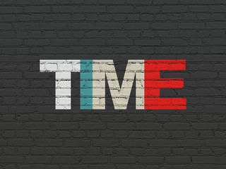 Obraz premium Timeline concept: Time on wall background