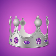 Silver crown with gems