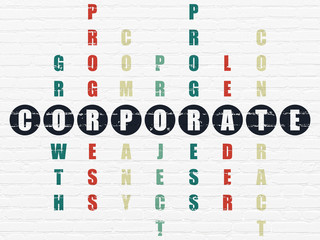 Business concept: Corporate in Crossword Puzzle