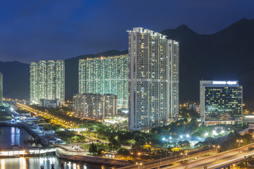 Fototapeta na wymiar Residential buildings in Hong Kong city