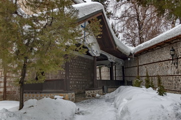 Entrance of church in Bansko town, Bulgaria