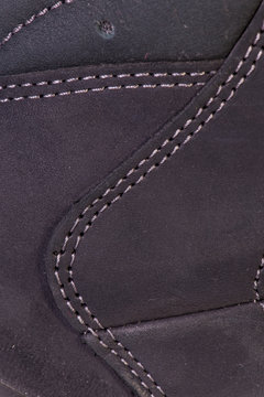 leather-bound elements shoes reinforced seam.