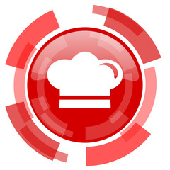 cook red glossy web icon