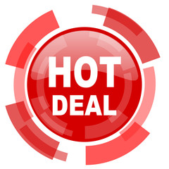 hot deal red glossy web icon
