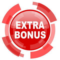extra bonus red glossy web icon
