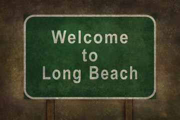 Welcome to Long Beach roadside sign illustration