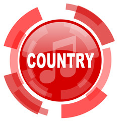 music country red glossy web icon