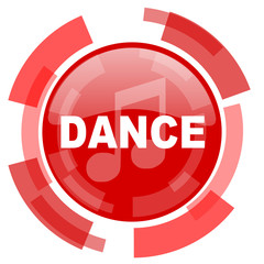 dance music red glossy web icon