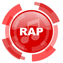 rap music red glossy web icon
