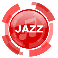 jazz music red glossy web icon