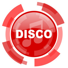 disco music red glossy web icon