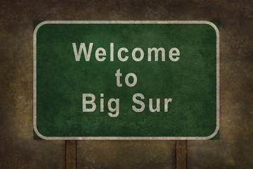 Welcome to Big Sur, roadside sign illustration