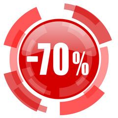 70 percent sale retail red glossy web icon