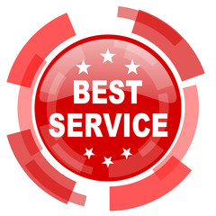 best service red glossy web icon