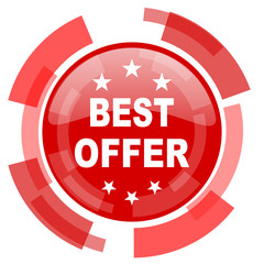 best offer red glossy web icon