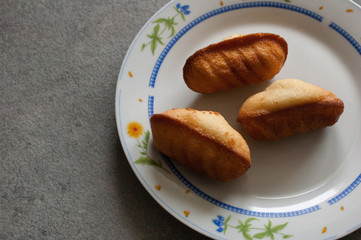 Madeleines in a plate