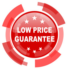 low price guarantee red glossy web icon