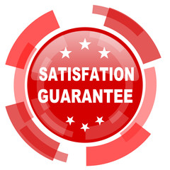 satisfaction guarantee red glossy web icon