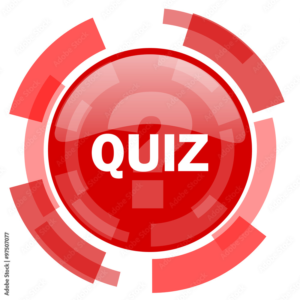 Poster quiz red glossy web icon