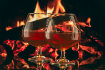 Cognac by the fire