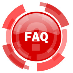 faq red glossy web icon