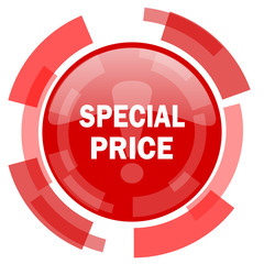 special price red glossy web icon