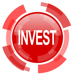 nvest red glossy web icon