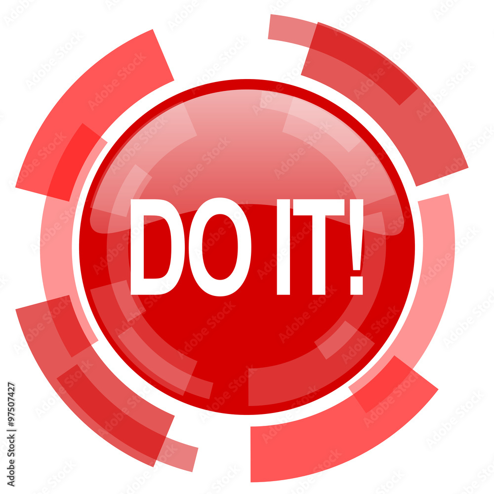Poster do it red glossy web icon