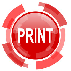 print red glossy web icon