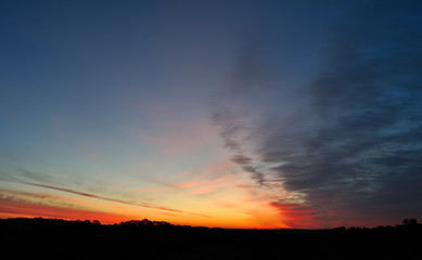 saturated colors of the sky at sunrise