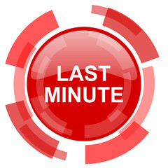 last minute red glossy web icon