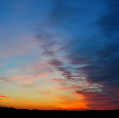 saturated colors of the sky at sunrise