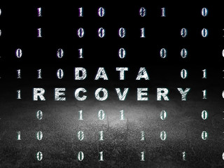 Information concept: Data Recovery in grunge dark room