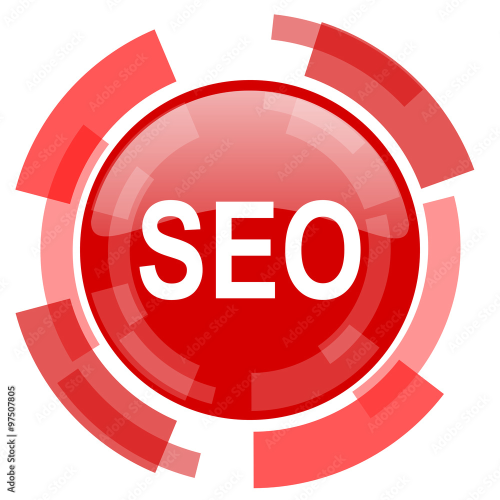 Poster seo red glossy web icon