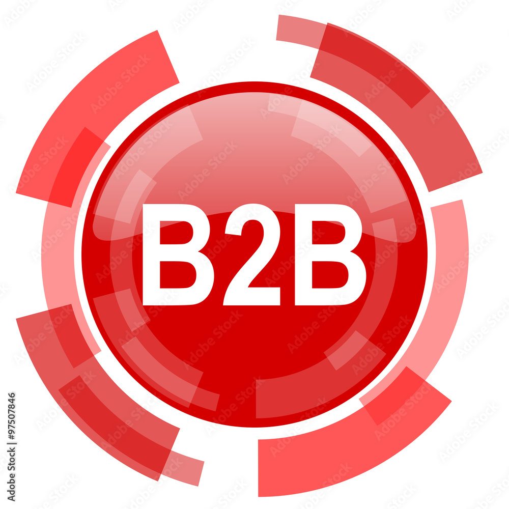Poster b2b red glossy web icon