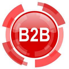 b2b red glossy web icon
