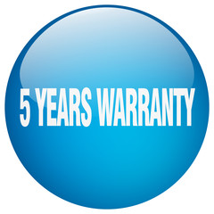 5 years warranty blue round gel isolated push button