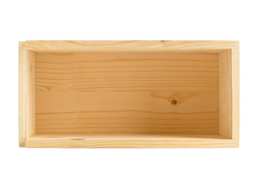 Little empty wood box isolated