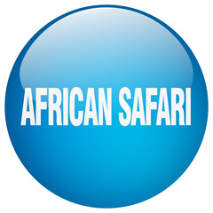 african safari blue round gel isolated push button