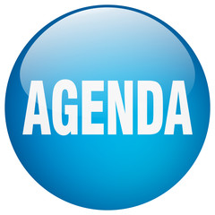 agenda blue round gel isolated push button