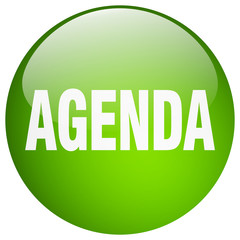 agenda green round gel isolated push button