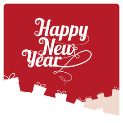 Happy New year illustration over color background