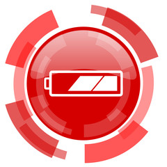 battery red glossy web icon