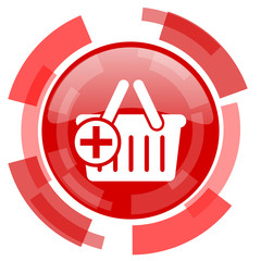 cart red glossy web icon