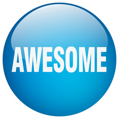 awesome blue round gel isolated push button
