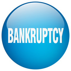 bankruptcy blue round gel isolated push button