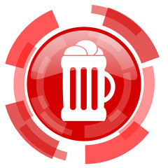 beer red glossy web icon
